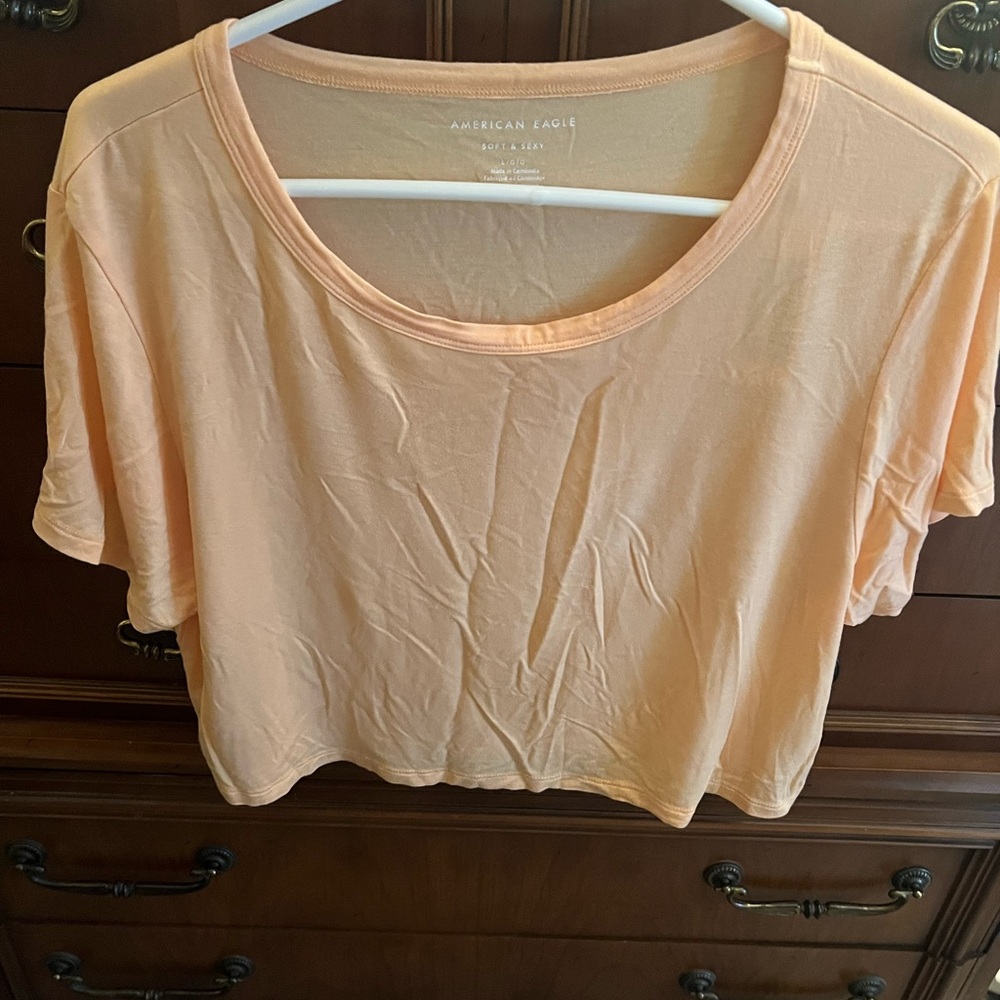 American Eagle Outfitters Light Orange Crop Top